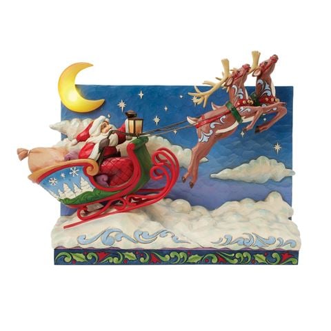 Heartwood Creek - Musical LED Santa Sleigh w/Reindeer 29x39cm