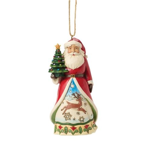Heartwood Creek - Santa w/Vintage Tree Ornament 12cm
