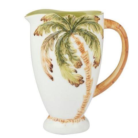 Coastal Home - Palmera Ceramic Jug Ivory/Green 20x16x24cm