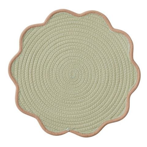 Coastal Home - Sonny Cotton/Polyester Placemat Mint/Peach 38cm