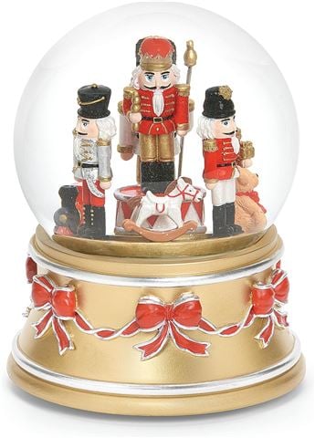 Roman Christmas - Musical Rotating  Nutcracker Glitter Dome 12x6.5cm