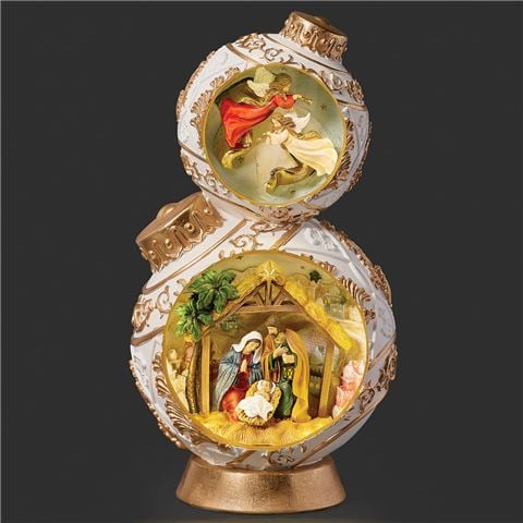 Roman Christmas - Lighted Stacked Ornament Nativity Figurine