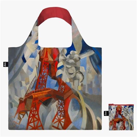 LOQI - Robert Delaunay Red Eiffel Tower Recycled Bag