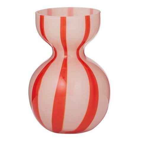 Coastal Home - Bobbi Glass Vase Pink/Red 13x18cm