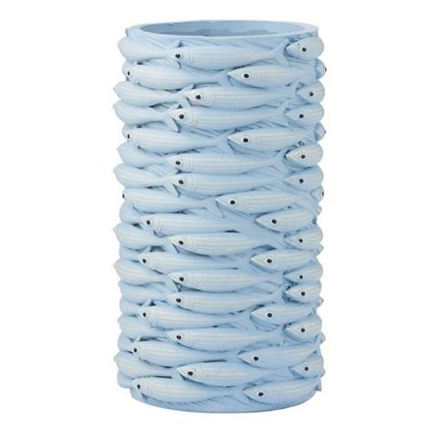 Coastal Home - Sam Sardine Resin Vase Blue 16x26cm