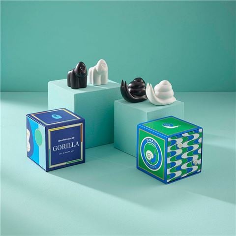 Jonathan Adler - Gorilla Salt & Pepper Shaker Set Black & White 2pce