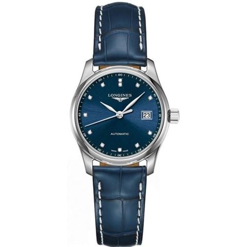 Longines - Master Auto. Watch S.Steel w/Blue Sunray Dial Diamonds 29mm L22574970