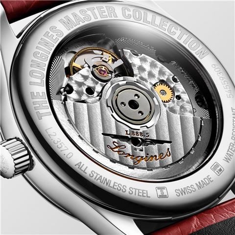 Longines - Master Auto. Watch S.Steel w/Diamond Bezel Croc. Strap 34mm L23570702