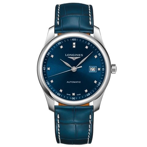 Longines - Master Auto. Watch S.S w/Blue Dial Diamonds XL Strap 40mm L27934972