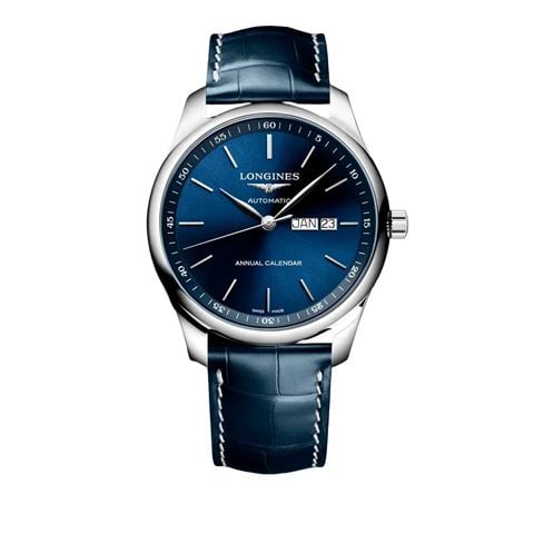 Longines - Master Auto. Watch S. S. w/Blue Sunray Dial Croc. Strap 42mm L2920492