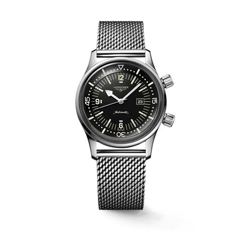 Longines - Legend Diver Auto. Watch S.Steel w/ Black Lacquer Dial 36mm L33744506