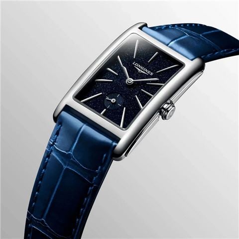 Longines - Dolcevita S. Steel Quartz Watch w/Blue Sunray Dial 23.30x37.00mm