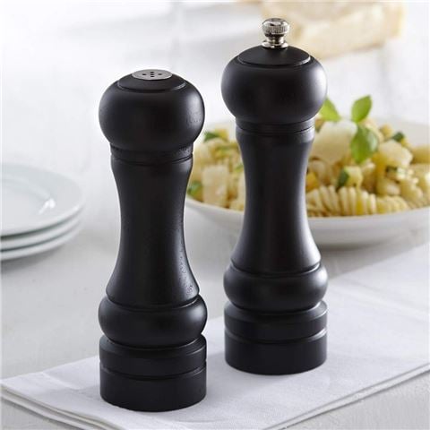 Trudeau - Seville Salt Shaker & Pepper Mill Set Ebony 15cm