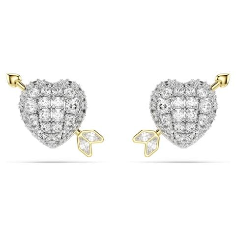 Swarovski Jewellery - Idyllia Heart & Arrow Stud Earrings w/Gold-Tone Plate