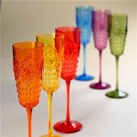 Baci Milano - Baroque & Rock Anniversary Assorted Champagne Flute Set 6pce