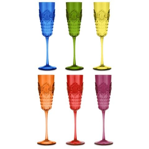Baci Milano - Baroque & Rock Anniversary Assorted Champagne Flute Set 6pce