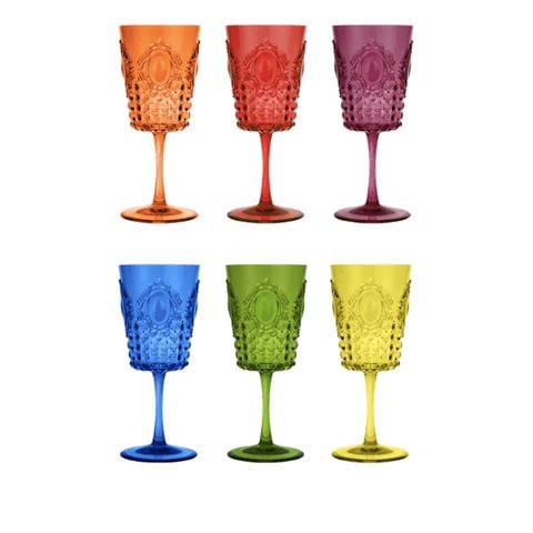 Baci Milano - Baroque & Rock Anniversary Assorted Wine Glass Set 6pce