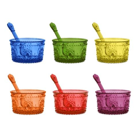 Baci Milano - Baroque & Rock Anniversary Ice Cream Set w/Spoons Assorted 6pce