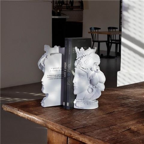 Baci Milano - Test Matte Double Head Bookends White 25cm