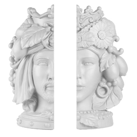Baci Milano - Test Matte Double Head Bookends White 25cm