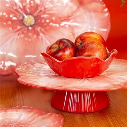 Baci Milano - Botanica Cake Stand Coral 32.5cm
