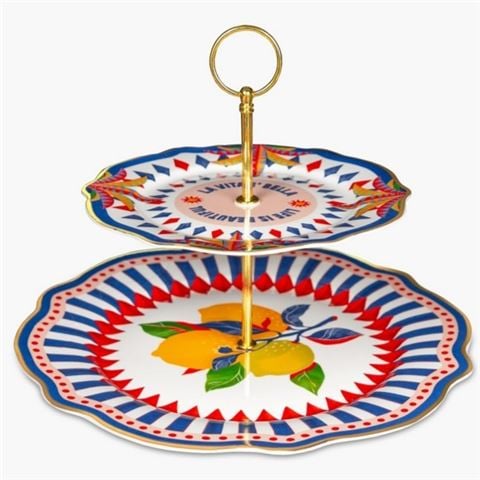 Baci Milano - Dolce Vita 2-Tier Cake Stand Lemon 31cm