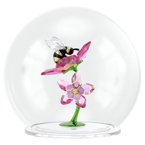 Swarovski Crystal - Idyllia Glass Ball Bee And Flowers Figurine