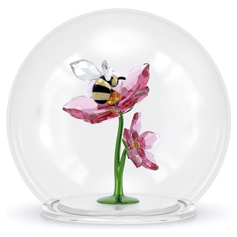 Swarovski Crystal - Idyllia Glass Ball Bee And Flowers Figurine