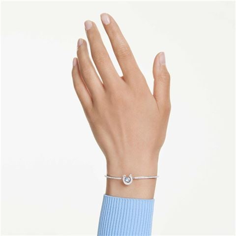 Swarovski Jewellery - Symbolica Horseshoe Bangle w/Round Cut Pavé Blue Rhodium-Plated