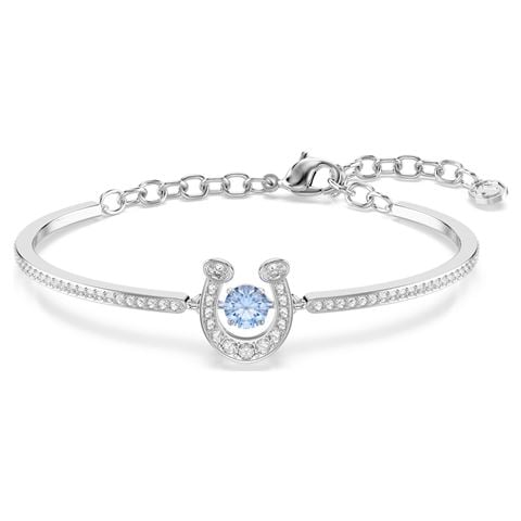 Swarovski Jewellery - Symbolica Horseshoe Bangle w/Round Cut Pavé Blue Rhodium-Plated