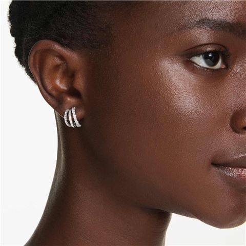 Swarovski Jewellery - Hyperbola Three Strand Hoop Earrings w/Rhodium-Plate
