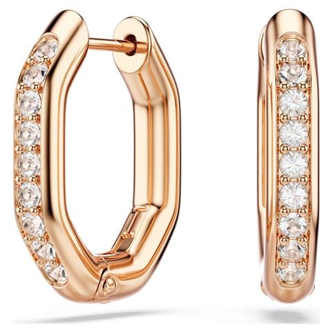 Swarovski Jewellery - Dextera Octagon Hoop Earrings w/Crystals & Rose Gold-Tone Plate