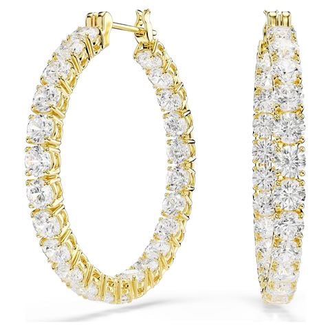 Swarovski Jewellery - Matrix Sparkling Hoop Earrings w/Gold-Tone Plate