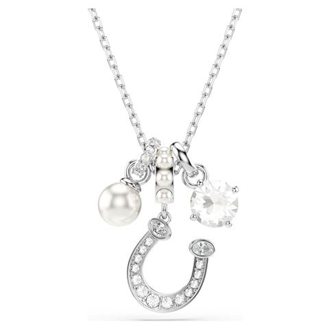 Swarovski Jewellery - Symbolica Horseshoe Pendant w/Crystal Pearl & Rhodium Plate White
