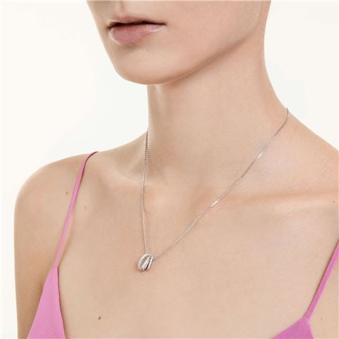 Swarovski Jewellery - Hyperbola Multi-Hoop Pendant w/Crystals & Rhodium-Plate