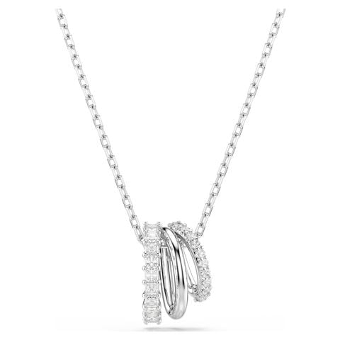 Swarovski Jewellery - Hyperbola Multi-Hoop Pendant w/Crystals & Rhodium-Plate