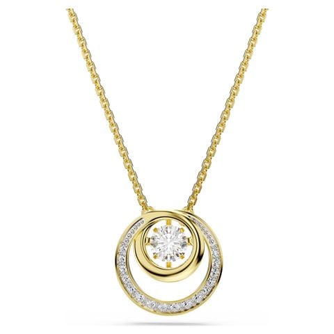 Swarovski Jewellery - Hyperbola Pendant w/Dancing Stone & Gold-Tone Plate
