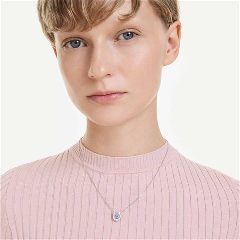 Swarovski Jewellery - Symbolica Horseshoe Pendant w/Blue Dancing Stone & Rhodium Plate