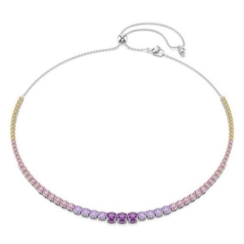 Swarovski Jewellery - Matrix Pastel Rainbow Tennis Necklace w/Rhodium-Plate