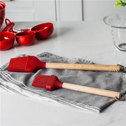 KitchenAid - Birchwood Basting Brush, Empire Red, Carded
