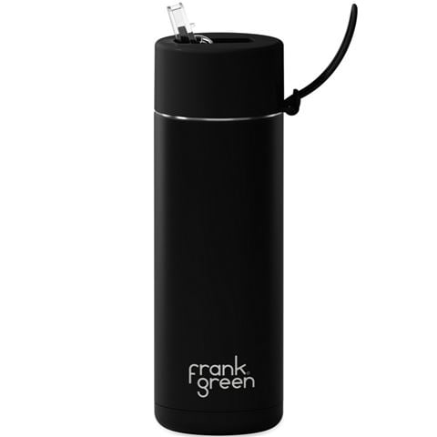 Frank Green - Ceramic Reusable Bottle w/Flip Straw Lid Midnight 595ml
