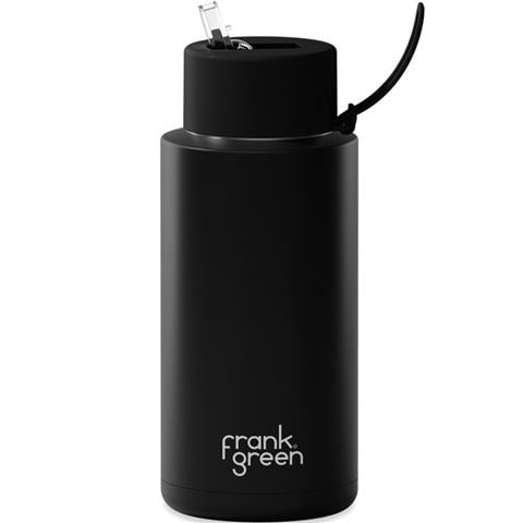 Frank Green - Ceramic Reusable Bottle w/Flip Straw Lid Midnight 1L