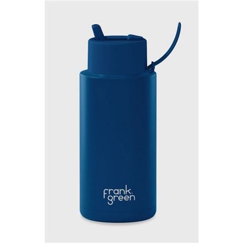 Frank Green - Ceramic Reusable Bottle w/Flip Straw Lid Deep Ocean 1L