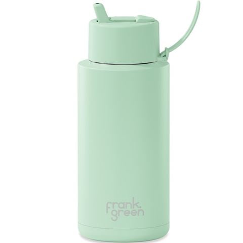 Frank Green - Ceramic Reusable Bottle w/Flip Straw Lid Mint Gelato 1L