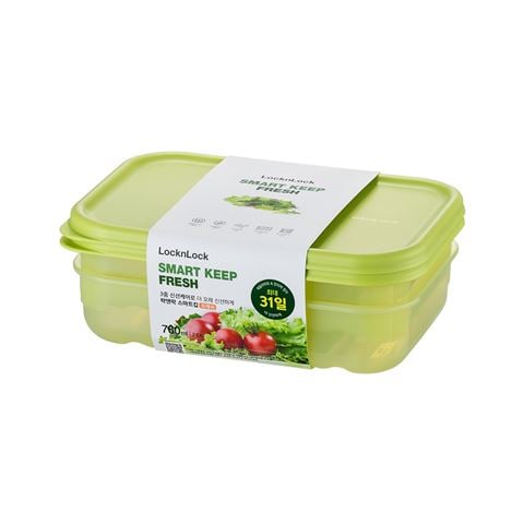 Lock & Lock - Fresh Block Container Set 2pce 760ml