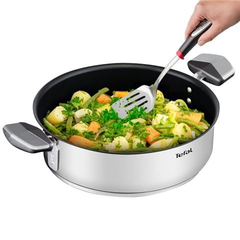 Tefal - Space+ Emotion+ Induction S.Steel Non-Stick Shallow Pan w /Lid 26cm