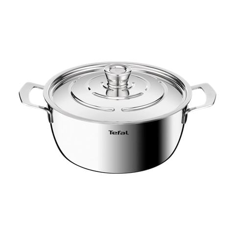 Tefal Emotion+ Gourmet Induction Stainless Steel Uncoated Dutch Oven 24cm - Peter's of Kensington