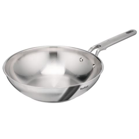 Tefal - Extreme Induction Stainless Steel Uncoated Wok 28cm