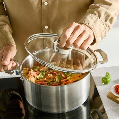 Tefal Space+ Extreme Induction Stainless Steel Stewpot 24cm - Peter's of Kensington