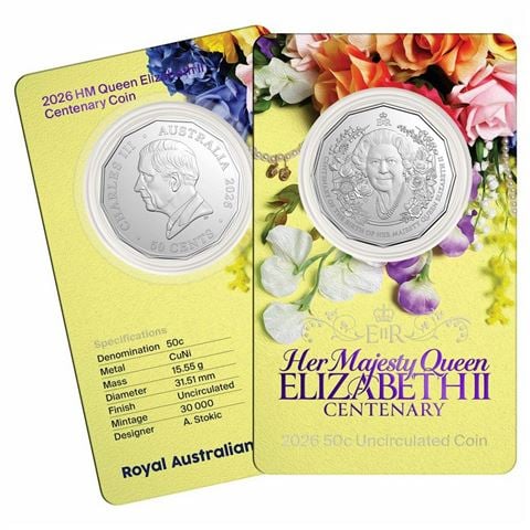 Royal Australian Mint - 2026 HM Queen Elizabeth II Centenary of Birth 50c Uncirculated Coin